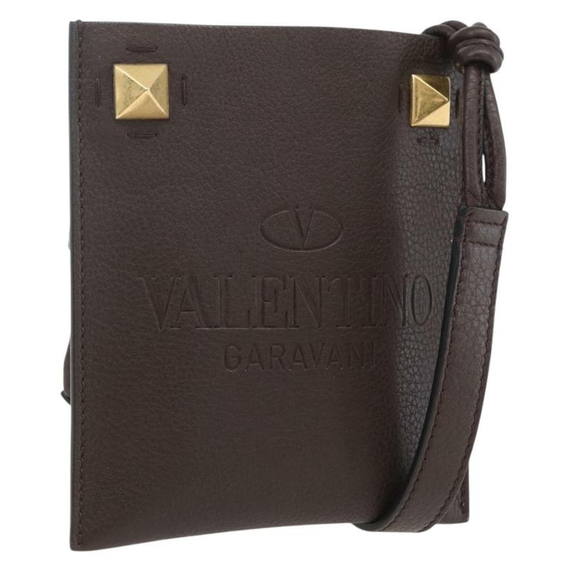 【日本直送】華倫天奴 (VALENTINO) 棕色金色皮革單肩包，正品 BA9280V-0