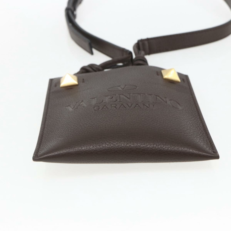 【日本直送】華倫天奴 (VALENTINO) 棕色金色皮革單肩包，正品 BA9280V-4