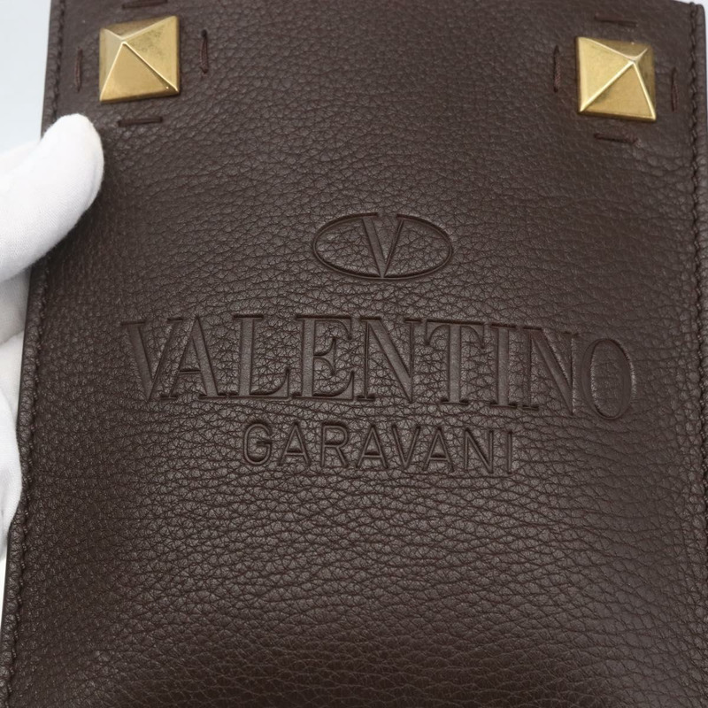 【日本直送】華倫天奴 (VALENTINO) 棕色金色皮革單肩包，正品 BA9280V-16