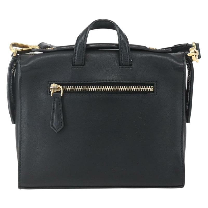 【日本直送】FENDI Monster Bugs Eye 手提包 皮革 2way 黑色 金色 Auth hk3297-1