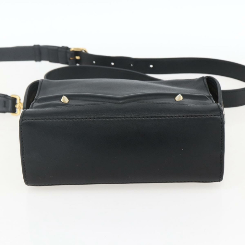 【日本直送】FENDI Monster Bugs Eye 手提包 皮革 2way 黑色 金色 Auth hk3297-4