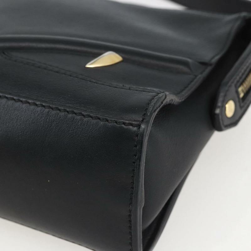 【日本直送】FENDI Monster Bugs Eye 手提包 皮革 2way 黑色 金色 Auth hk3297-9