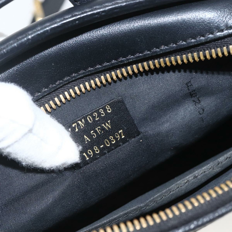 【日本直送】FENDI Monster Bugs Eye 手提包 皮革 2way 黑色 金色 Auth hk3297-11