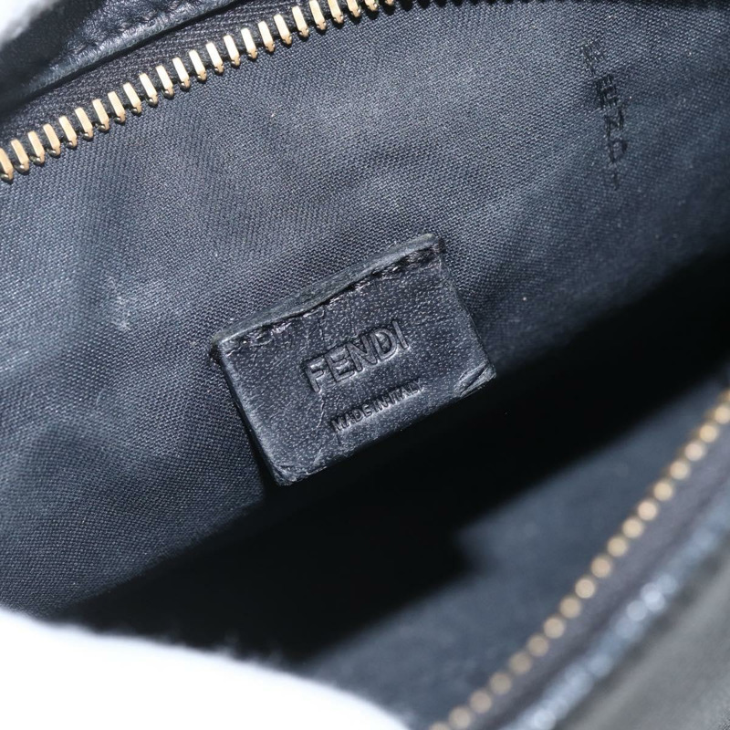 【日本直送】FENDI Monster Bugs Eye 手提包 皮革 2way 黑色 金色 Auth hk3297-21