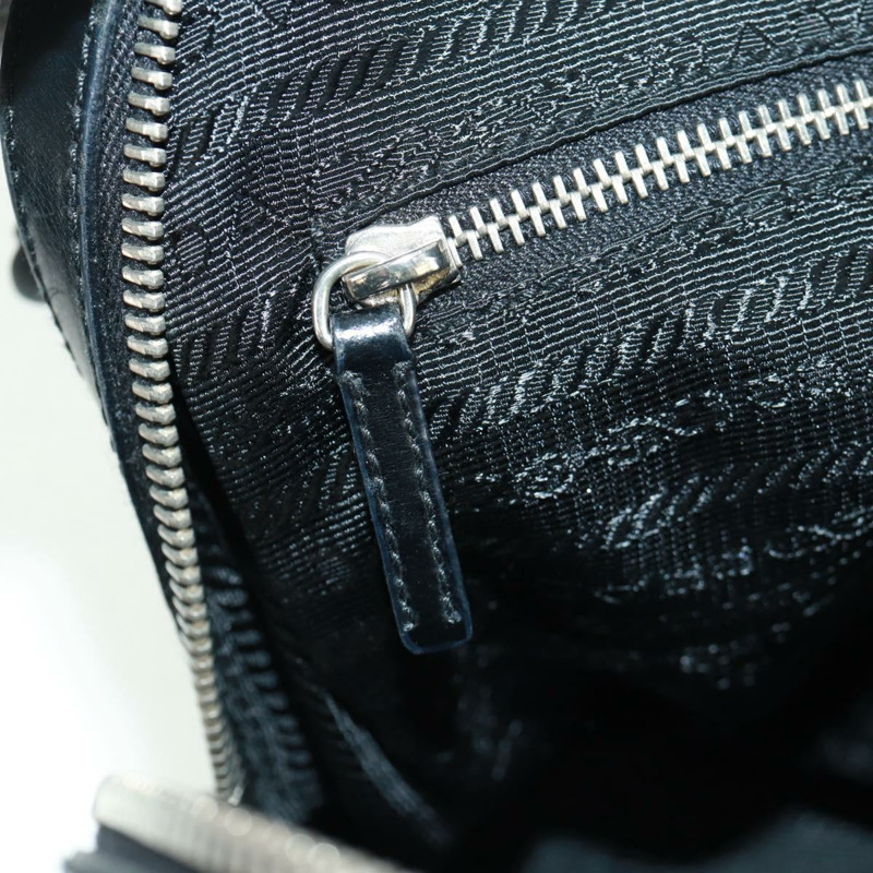 【日本直送】PRADA 尼龍皮革手提包 黑色 銀色 正品 ep12566-23