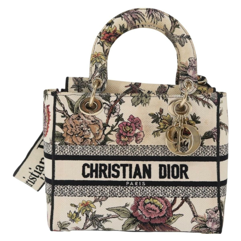 【日本直送】Christian Dior Jardin 手提包 帆布 兩用 米色 金色 正品 bs31958-12