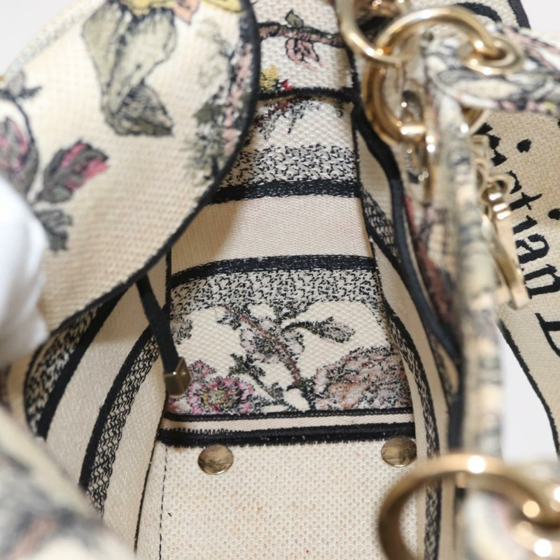 【日本直送】Christian Dior Jardin 手提包 帆布 兩用 米色 金色 正品 bs31958-19