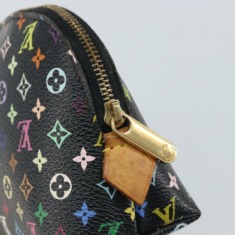 【日本直送】路易威登 Monogram Multicolor Pochette 手拿包 黑色 M47355 LV Auth 162711-7