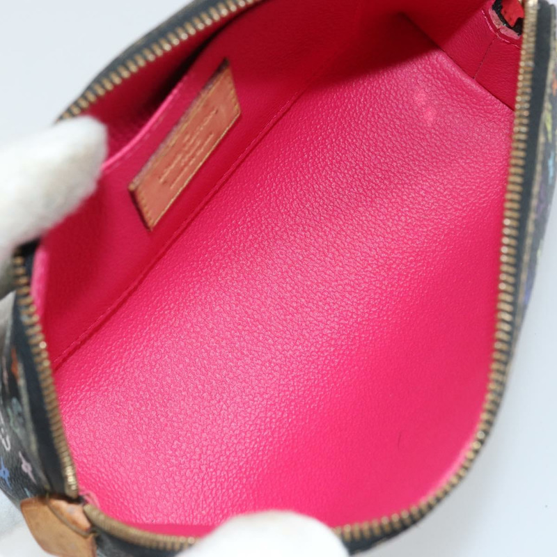 【日本直送】路易威登 Monogram Multicolor Pochette 手拿包 黑色 M47355 LV Auth 162711-9