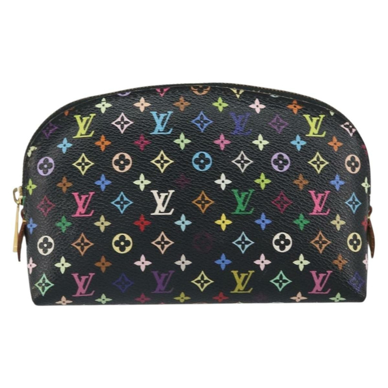 【日本直送】路易威登 Monogram Multicolor Pochette 手拿包 黑色 M47355 LV Auth 162711-12