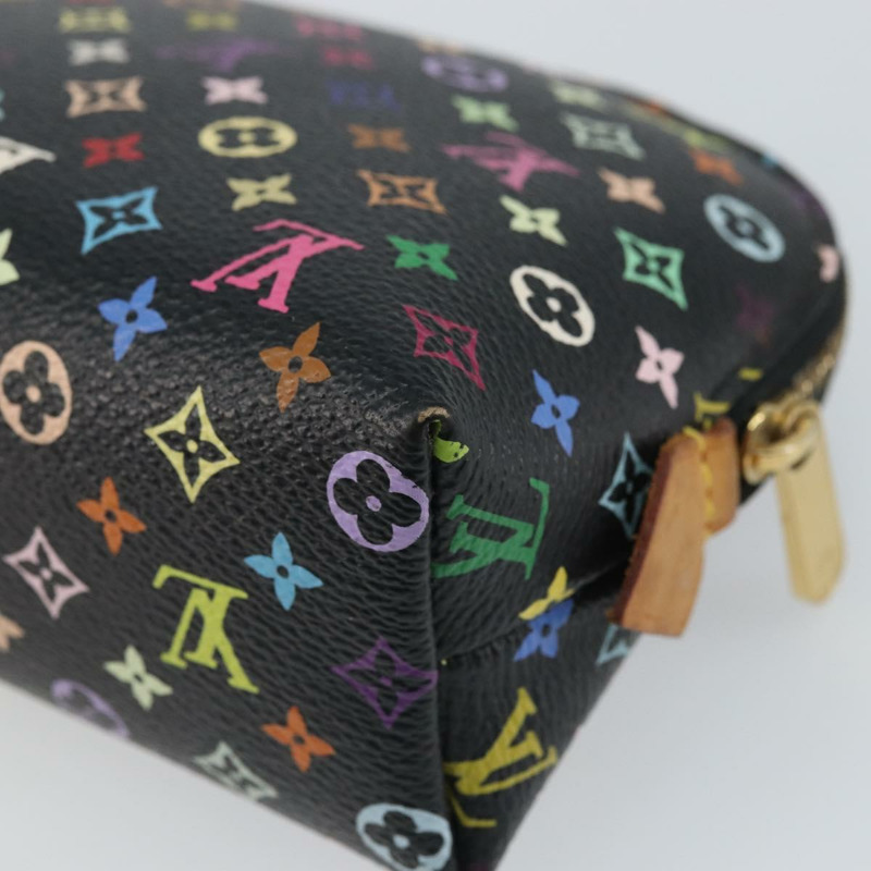 【日本直送】路易威登 Monogram Multicolor Pochette 手拿包 黑色 M47355 LV Auth 162711-14
