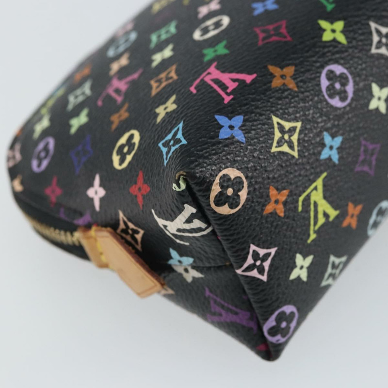 【日本直送】路易威登 Monogram Multicolor Pochette 手拿包 黑色 M47355 LV Auth 162711-15