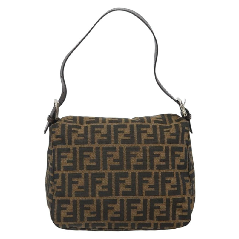 【日本直送】FENDI Zucca帆布Mamma Baguette手袋 棕色/黑色 正品 161713V-1