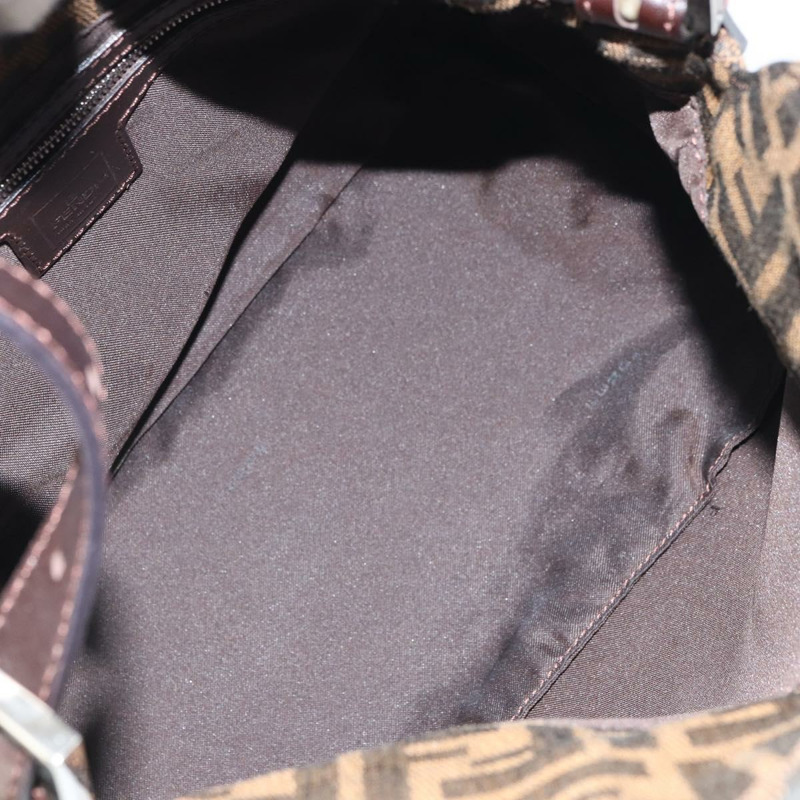 【日本直送】FENDI Zucca帆布Mamma Baguette手袋 棕色/黑色 正品 161713V-9