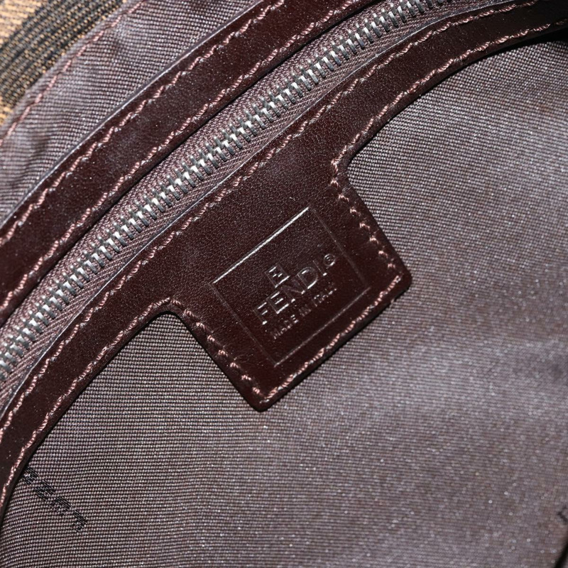 【日本直送】FENDI Zucca帆布Mamma Baguette手袋 棕色/黑色 正品 161713V-19