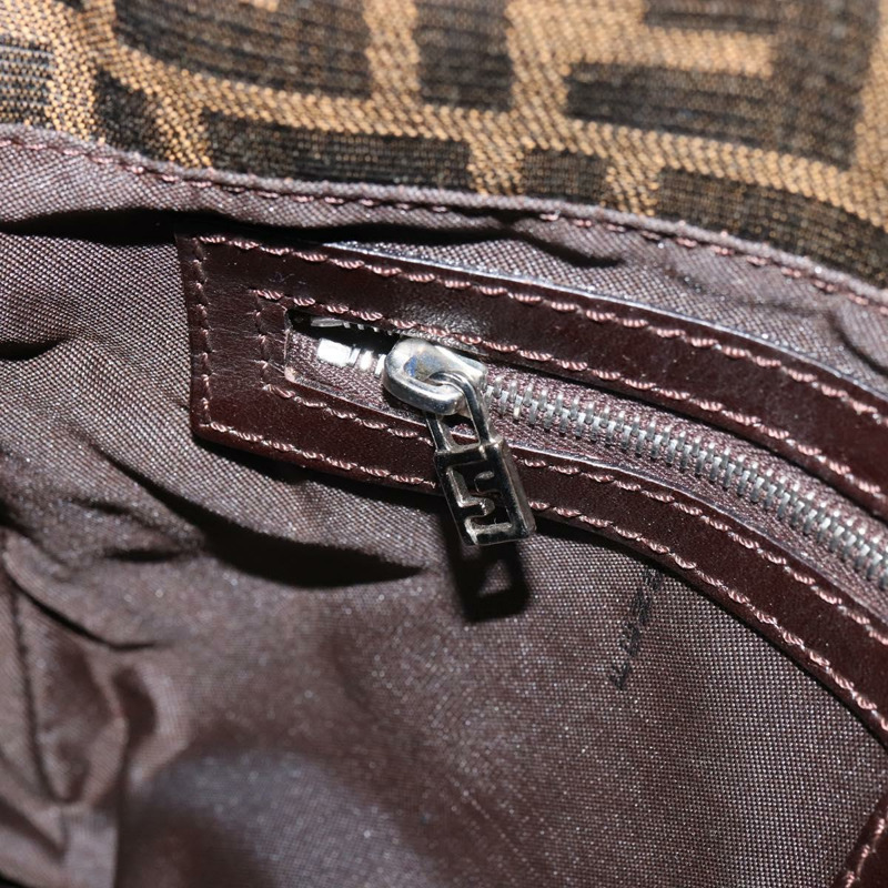 【日本直送】FENDI Zucca帆布Mamma Baguette手袋 棕色/黑色 正品 161713V-22