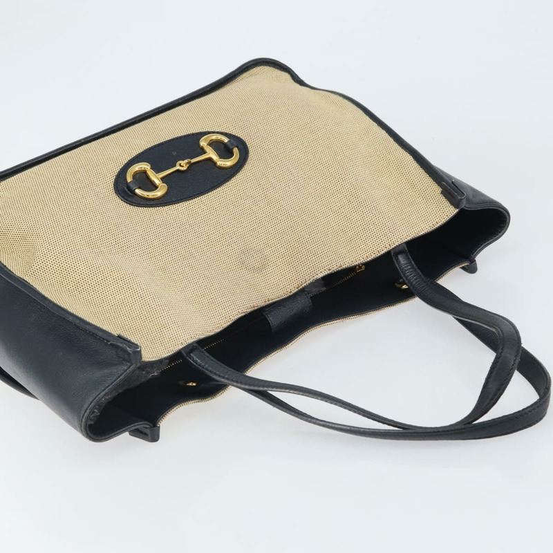 【日本直送】GUCCI 馬銜扣帆布手提包 米色 金色 623694 正品 BA9373-5