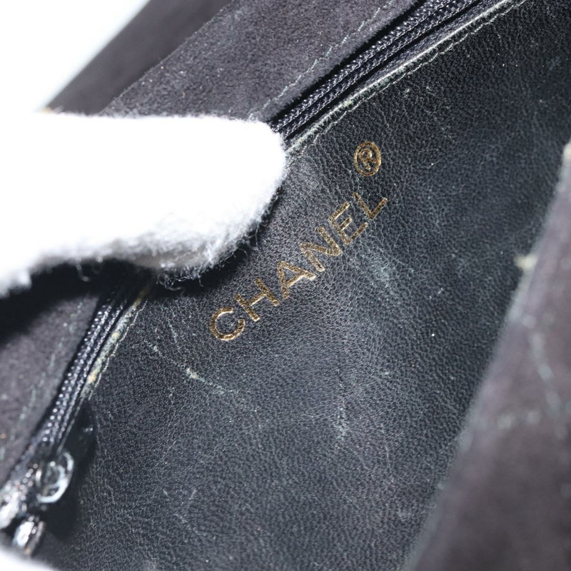 【日本直送】香奈兒 Matelasse 鏈條肩背包 麂皮 黑色 金色 CC 標誌 正品 BA9390-18