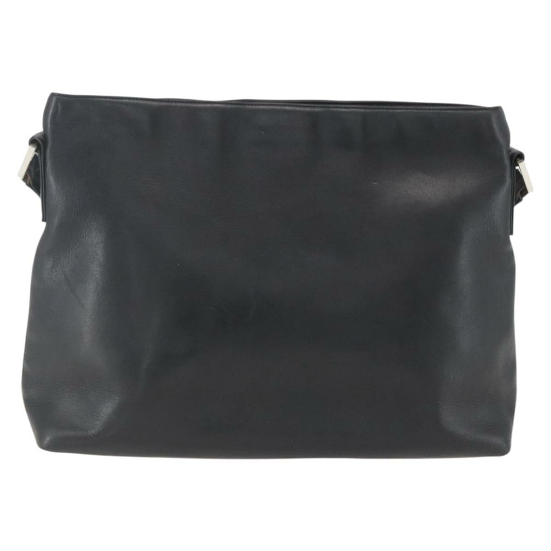 【日本直送】香奈兒黑色銀色雙C標誌皮革單背包 正品 BA9339-1