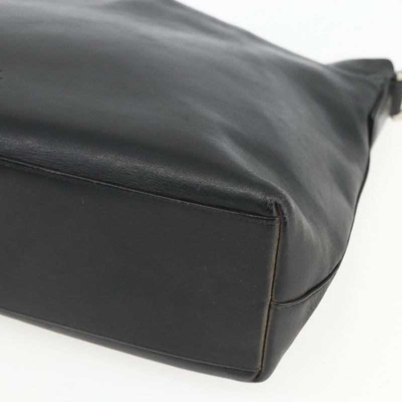 【日本直送】香奈兒黑色銀色雙C標誌皮革單背包 正品 BA9339-8