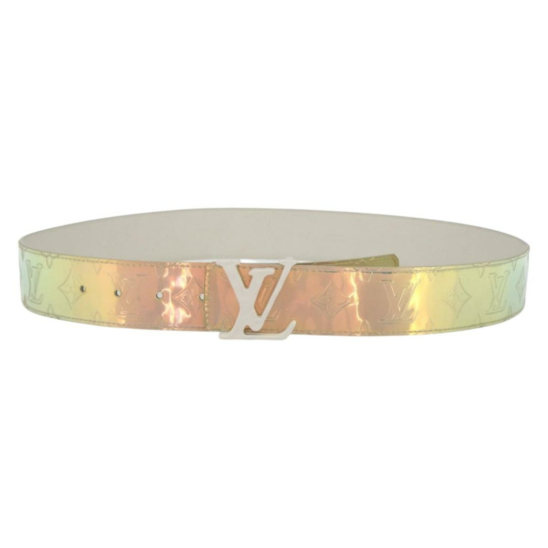 【日本直送】路易威登 Monogram Prism Ceinture LV Shape Belt 銀色 M0219 LV Auth 162778V-0