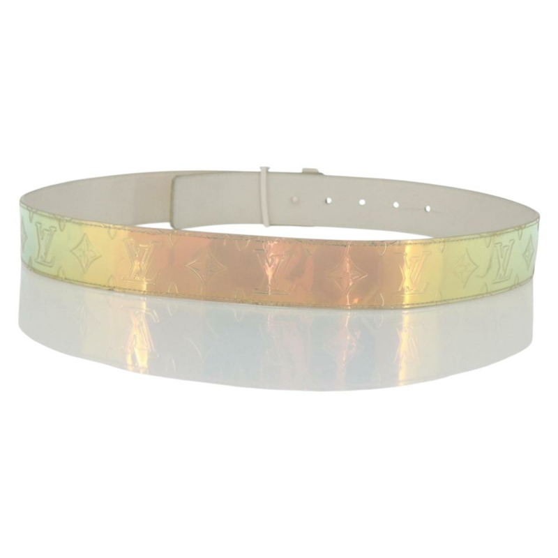 【日本直送】路易威登 Monogram Prism Ceinture LV Shape Belt 銀色 M0219 LV Auth 162778V-1