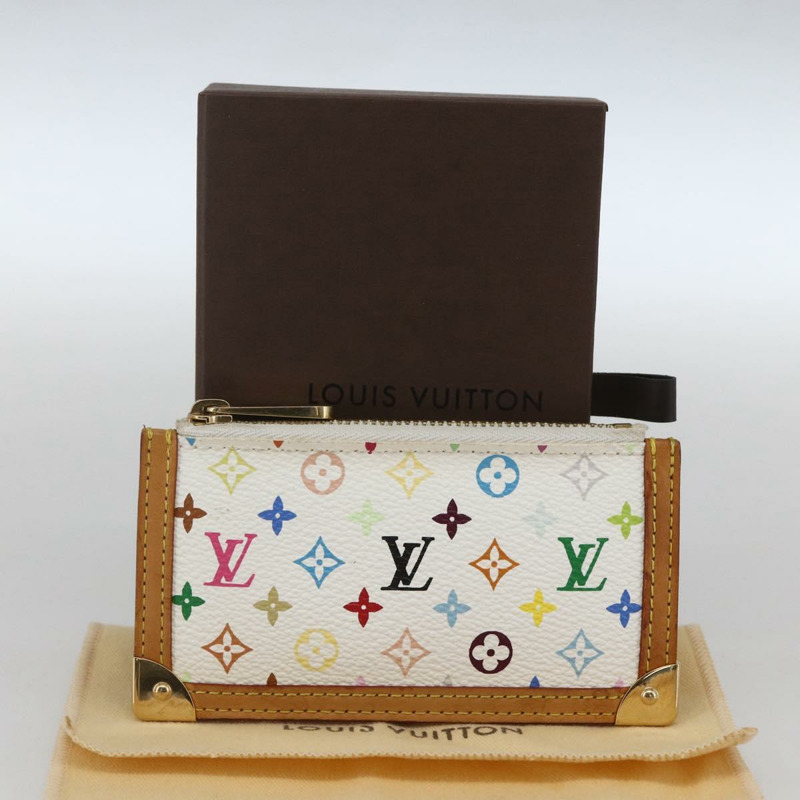 【日本直送】路易威登 (LOUIS VUITTON) 多色 Pochette Cles 零錢包 白色 M92655 LV 正品 162776V-11