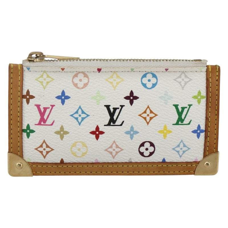 【日本直送】路易威登 (LOUIS VUITTON) 多色 Pochette Cles 零錢包 白色 M92655 LV 正品 162776V-12