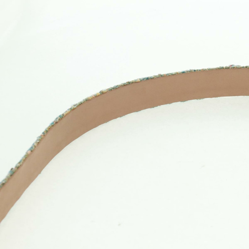 【日本直送】香奈兒 (CHANEL) 淺藍色斜紋軟呢腰帶，CC標誌，貨號156372V-7