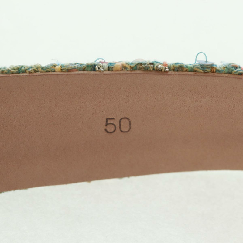 【日本直送】香奈兒 (CHANEL) 淺藍色斜紋軟呢腰帶，CC標誌，貨號156372V-10