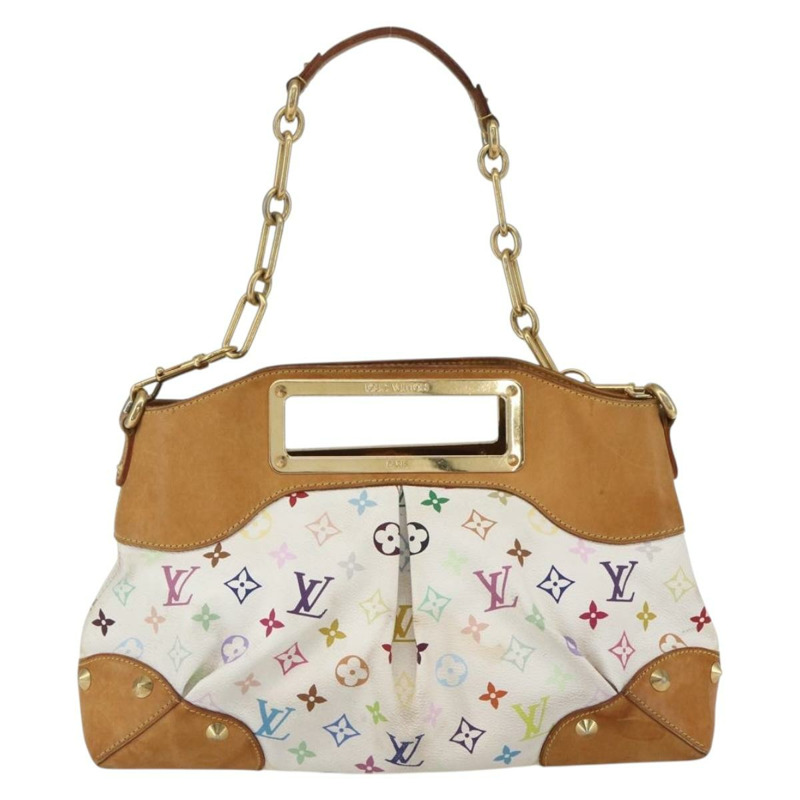 【日本直送】路易威登 Monogram Multicolor Judy MM 手提包 2way 白色 M40255 正品 ka1257-1