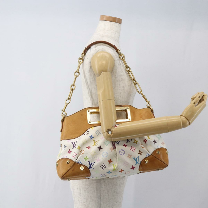 【日本直送】路易威登 Monogram Multicolor Judy MM 手提包 2way 白色 M40255 正品 ka1257-19