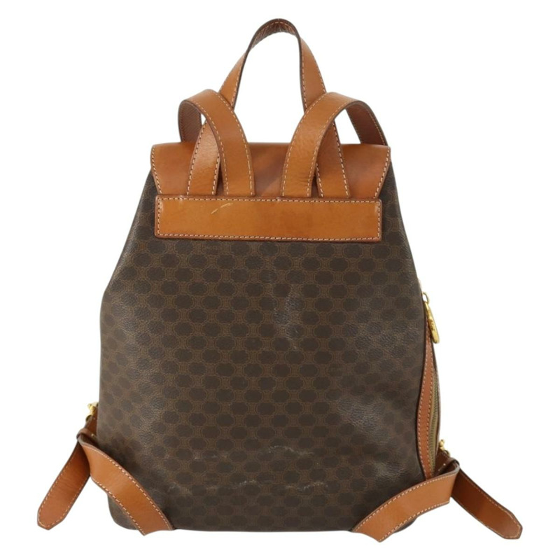 【日本直送】CELINE Macadam帆布雙肩包 PVC皮革 棕色 金色 正品 ka1291A-1