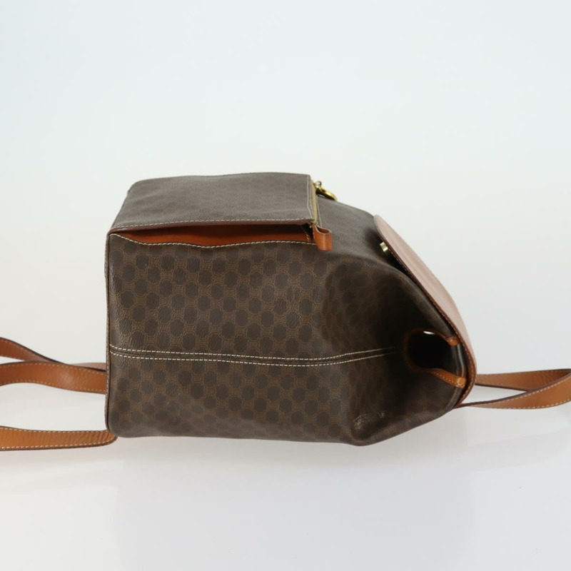 【日本直送】CELINE Macadam帆布雙肩包 PVC皮革 棕色 金色 正品 ka1291A-2