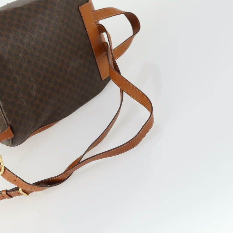 【日本直送】CELINE Macadam帆布雙肩包 PVC皮革 棕色 金色 正品 ka1291A-8