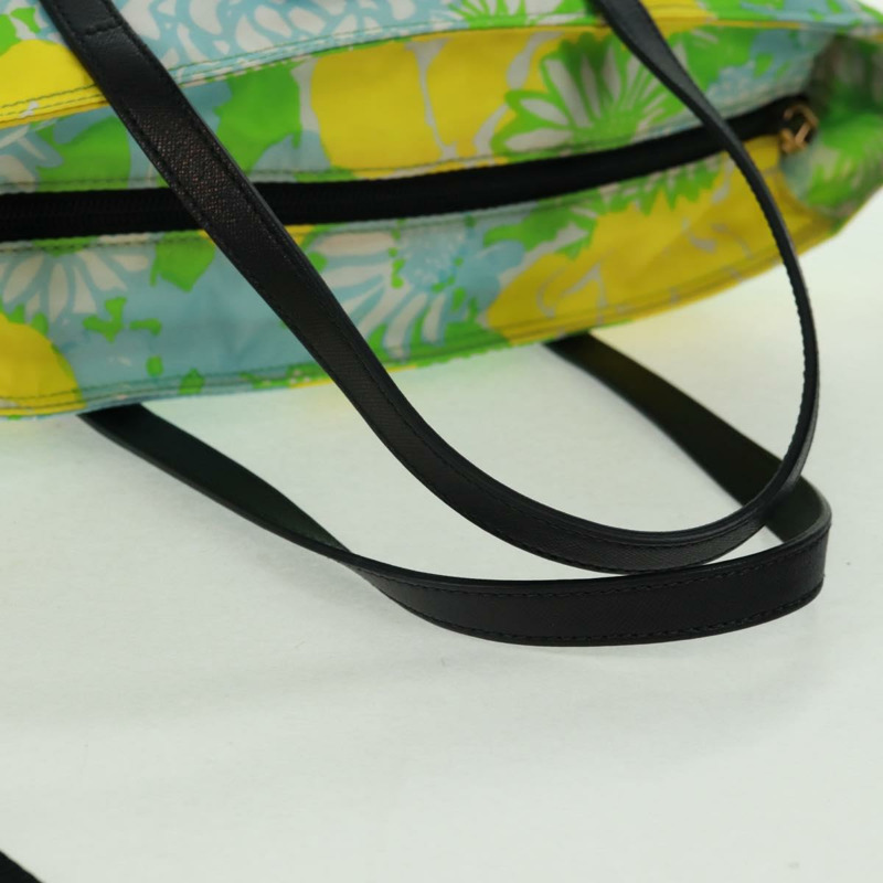 【日本直送】PRADA 尼龍皮革雙色手提包，金色，正品 am10186V-6