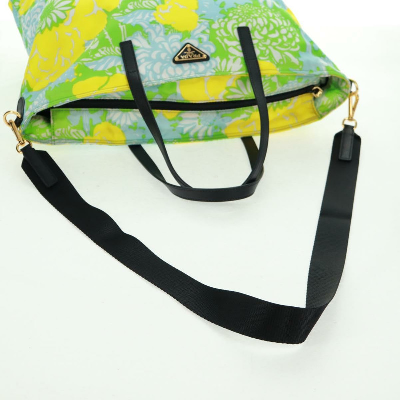 【日本直送】PRADA 尼龍皮革雙色手提包，金色，正品 am10186V-7