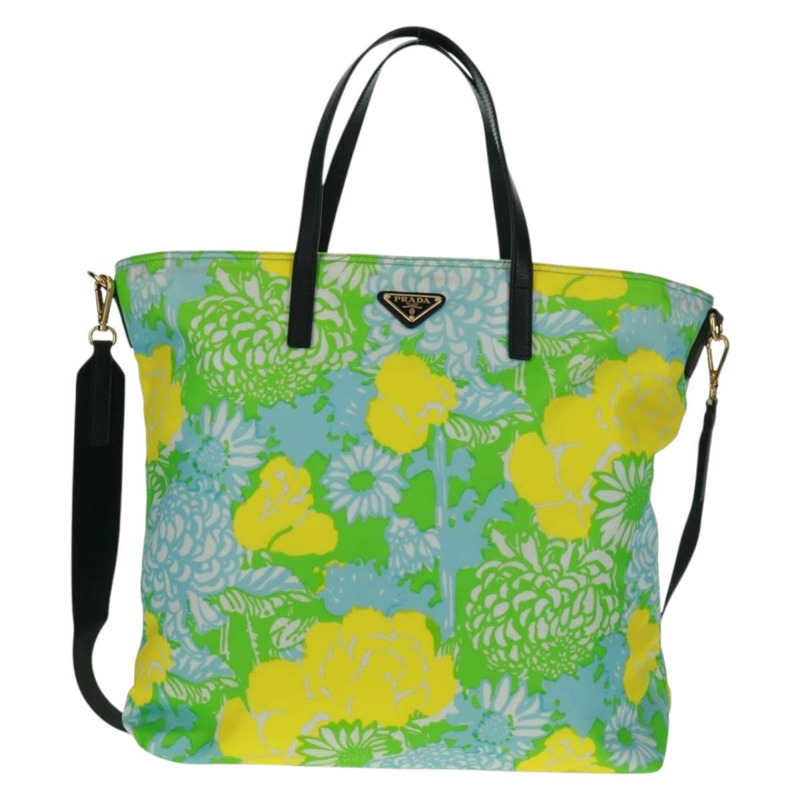 【日本直送】PRADA 尼龍皮革雙色手提包，金色，正品 am10186V-12