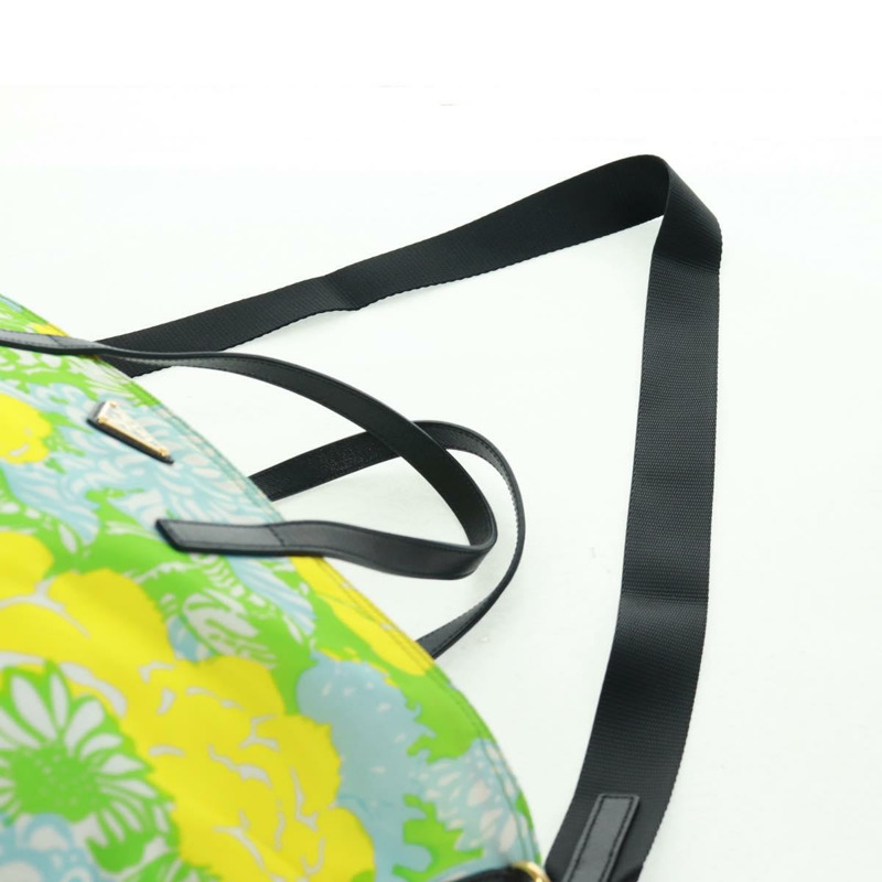 【日本直送】PRADA 尼龍皮革雙色手提包，金色，正品 am10186V-14