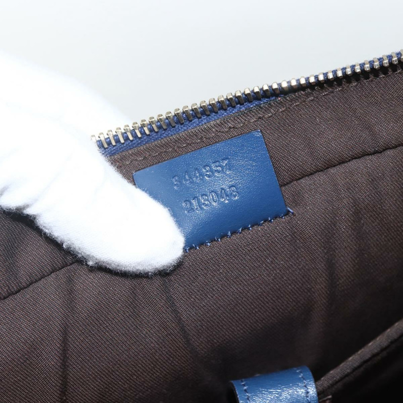 【日本直送】GUCCI 手提包 PVC 兩用 海軍藍 金色 344357 正品 BA9587-11