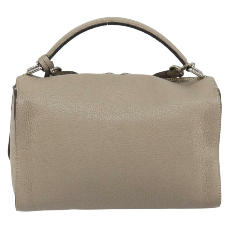 【日本直送】FENDI Celeria Ray 手提包 皮革 兩用 灰色 銀色 正品 BA9567-1