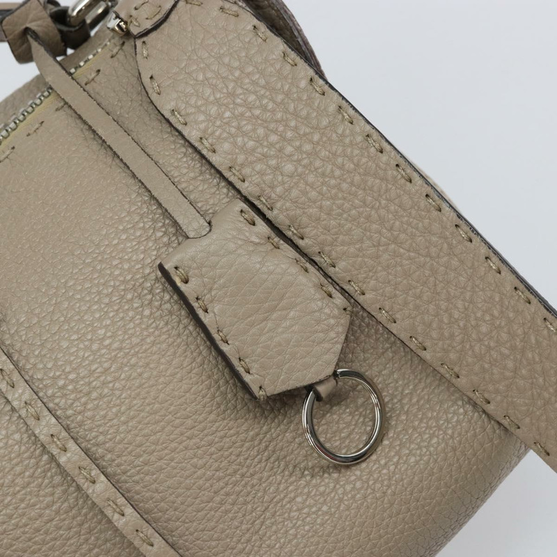 【日本直送】FENDI Celeria Ray 手提包 皮革 兩用 灰色 銀色 正品 BA9567-8