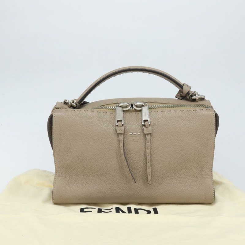 【日本直送】FENDI Celeria Ray 手提包 皮革 兩用 灰色 銀色 正品 BA9567-11