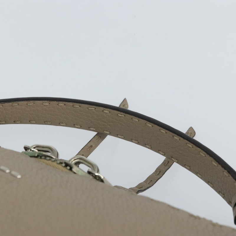 【日本直送】FENDI Celeria Ray 手提包 皮革 兩用 灰色 銀色 正品 BA9567-13