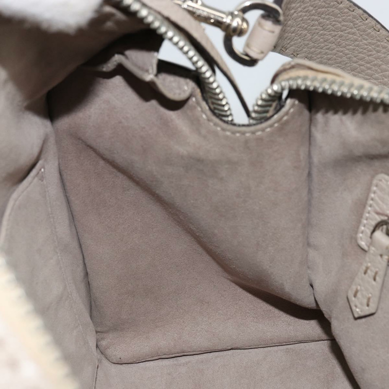 【日本直送】FENDI Celeria Ray 手提包 皮革 兩用 灰色 銀色 正品 BA9567-22