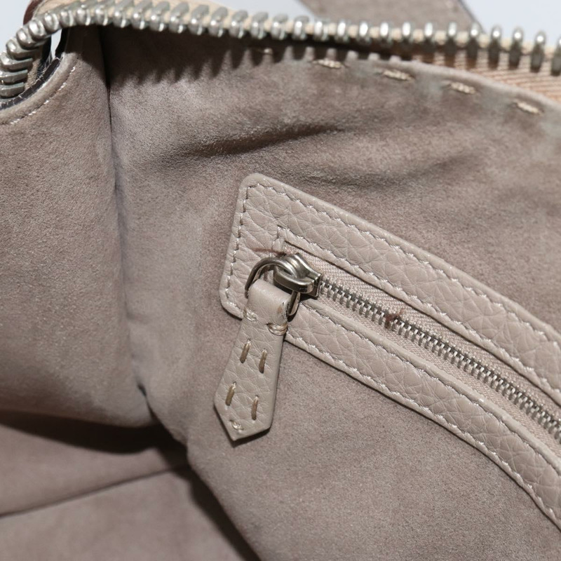 【日本直送】FENDI Celeria Ray 手提包 皮革 兩用 灰色 銀色 正品 BA9567-23