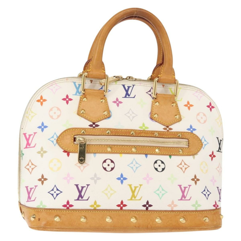 【日本直送】路易威登 Monogram Multicolor Alma 手提包 白色 M92647 LV Auth ep12643-0