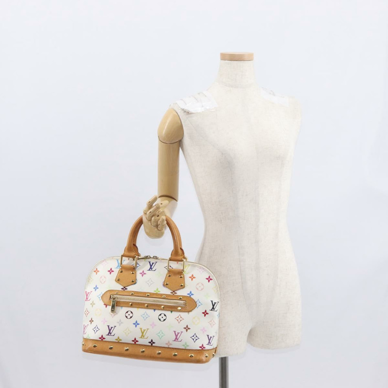 【日本直送】路易威登 Monogram Multicolor Alma 手提包 白色 M92647 LV Auth ep12643-22