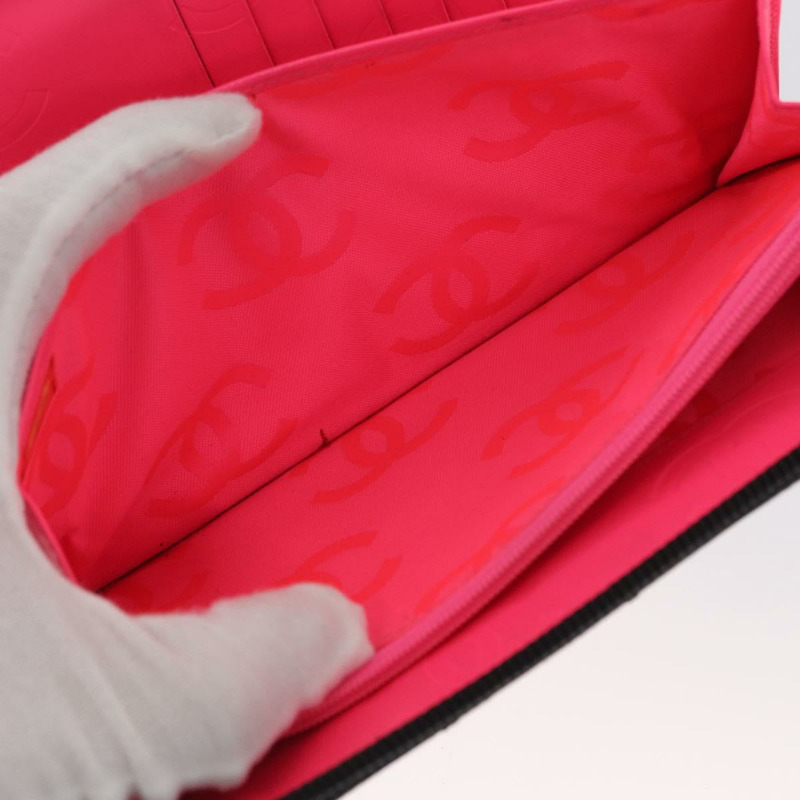 【日本直送】香奈兒 Cambon 系列長版錢包，小牛皮材質，黑色銀色 CC 標誌，正品 ac3882-20