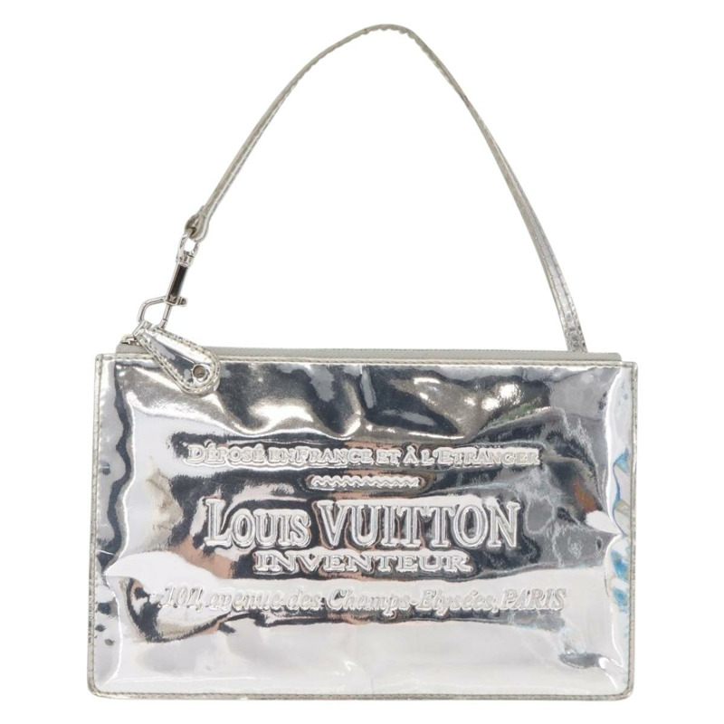 【日本直送】路易威登 Monogram Miroir Pochette Platt 手拿包 銀色 M95277 LV 正品 BA9494-12